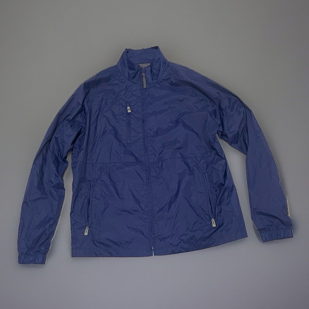Sperry Top-Sider Mens Navy Blue Ripstop Windbreaker Jacket Mesh Lined Large